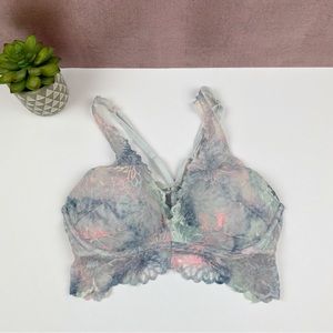 Pink By Victoria's Secret Tie Dye Floral Lace Bra Push Up Women Small